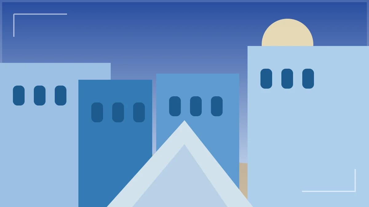 Illustration of the blue-painted medina of Chefchaouen