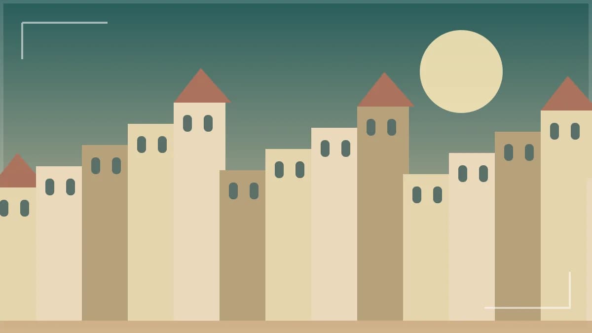 Illustration of Fes traditional medina buildings