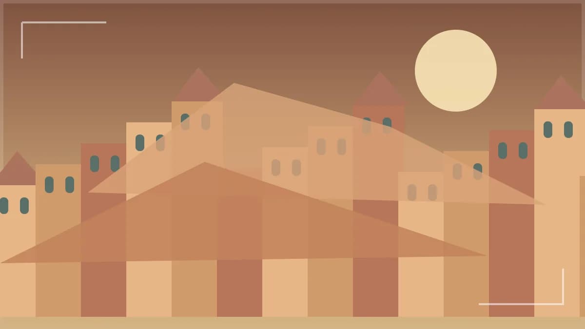 Illustration of earthen houses of Ait Ben Haddou