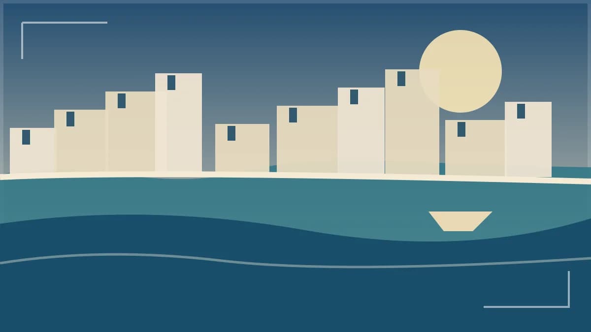 Original illustration of the Tangier port area and waterfront