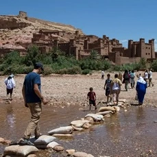 tourist are visiting ait ben haddou kasbah