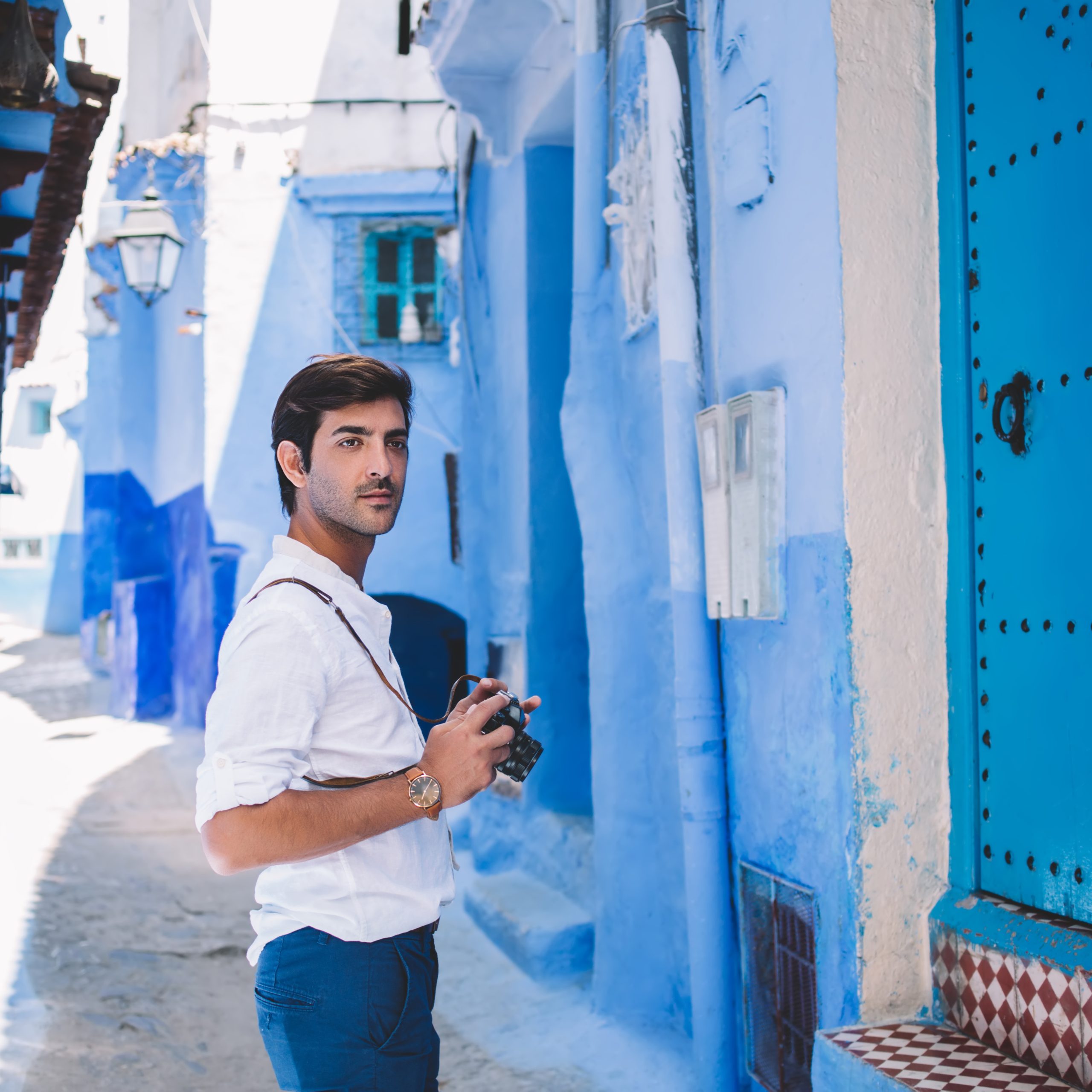 Blue streets of Chefchaouen Morocco