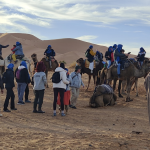 dunes merzouga desert with riding a camel